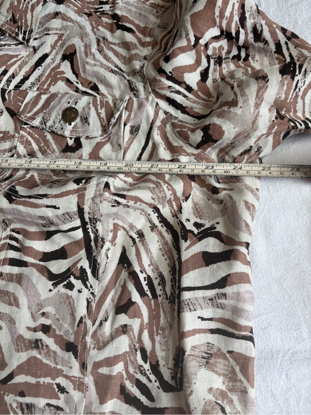 Carole Little Women's Printed Button-Front Jacket in Beige and Brown - Picture 11 of 12